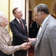 President Bush and First Lady Barbara Bush greet actor James Earl Jones at the White House screening for The Hunt For Red October (George Bush Presidential Library and Museum)